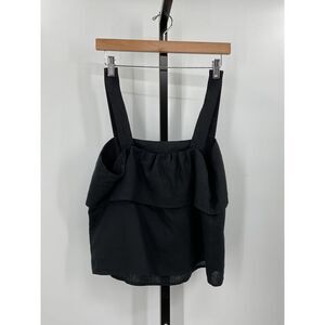 Quince Women's 100% European Linen Square Neck Tank Black M